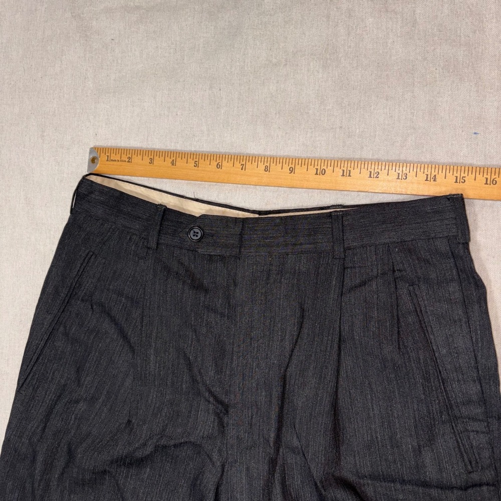 Valentino Uomo Charcoal Grey Wool Pleated Trousers Bergdorf Goodman Mens 32x28.5 - Picture 2 of 9
